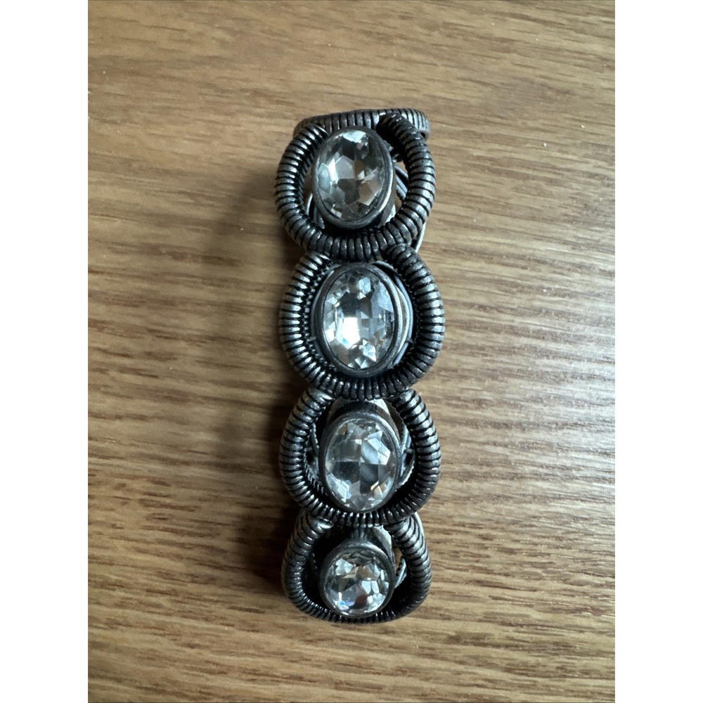 Lia Sophia Bracelet Coil Cut Crystals Horseshoe Shape‎ Fits Large Wrist